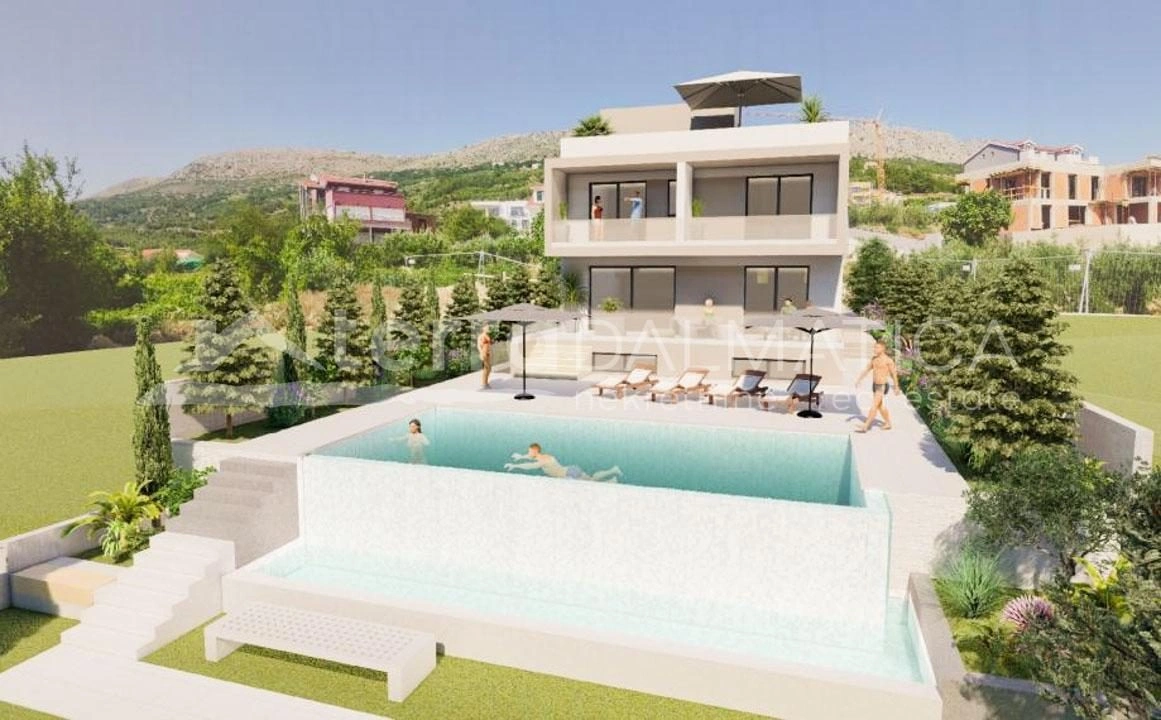 Podstrana, schöne Villa mit Pool und Meerblick