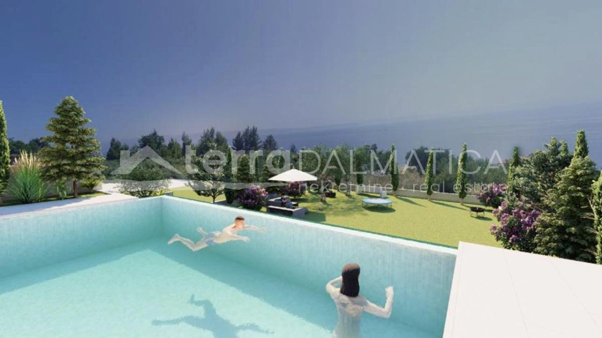 Podstrana, schöne Villa mit Pool und Meerblick