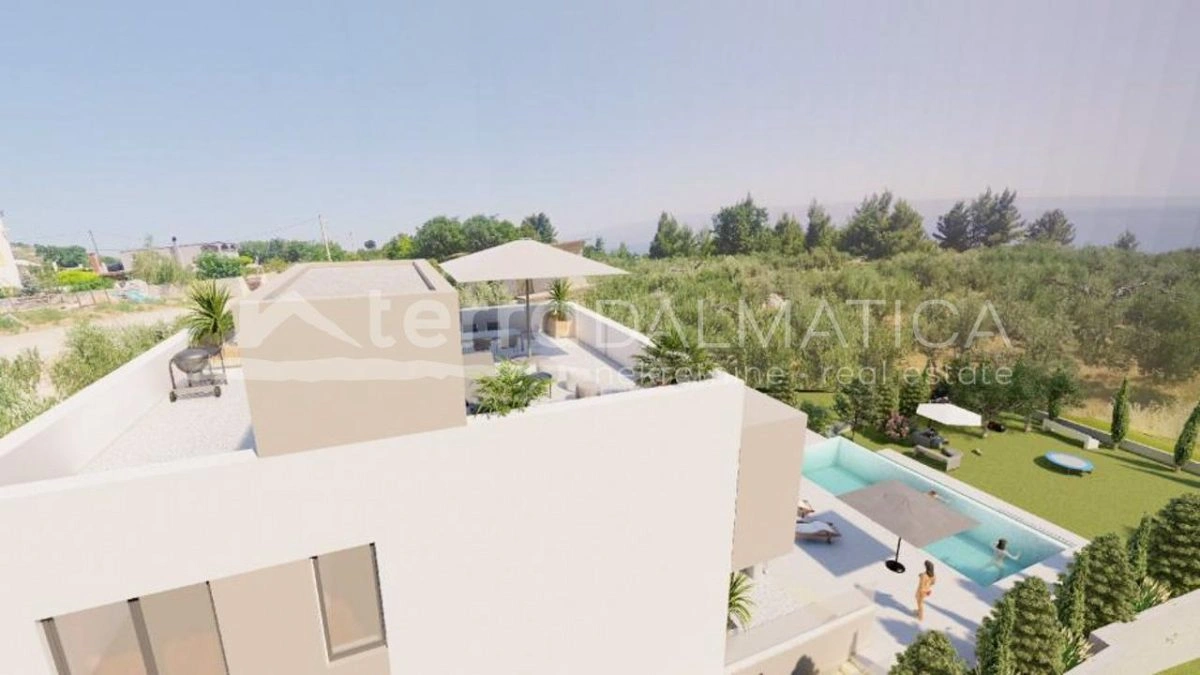 Podstrana, schöne Villa mit Pool und Meerblick