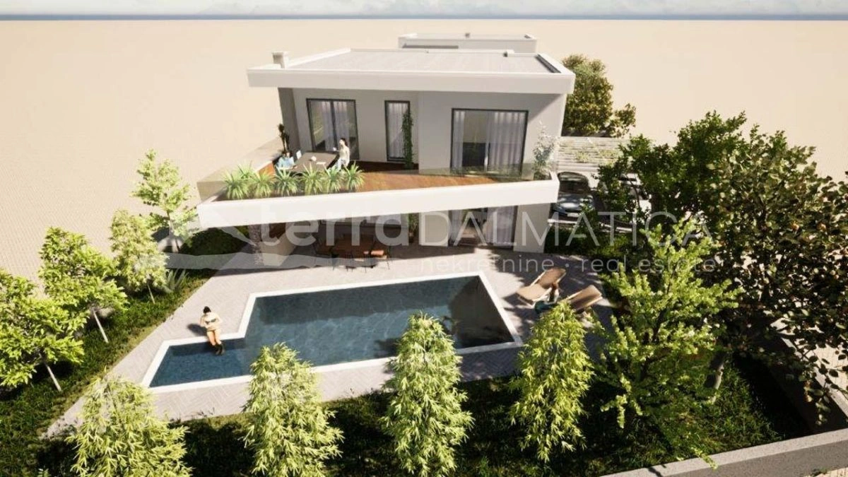 Tribunj, Sovlje, modernes Haus mit Swimmingpool in idyllischer Lage