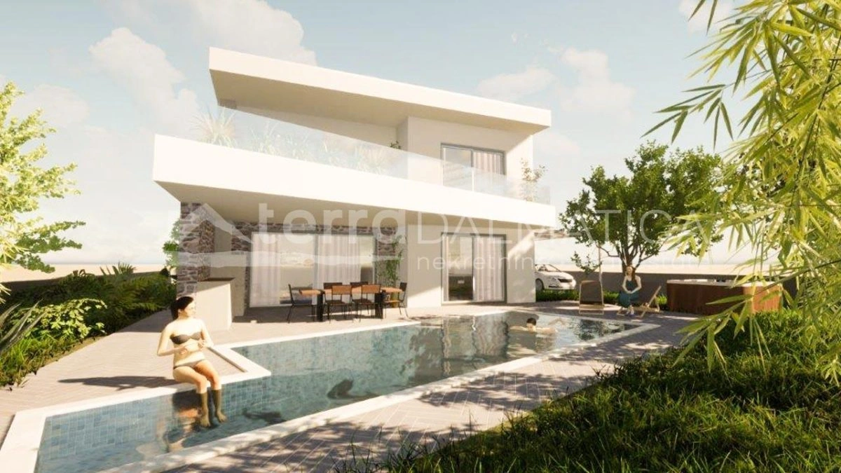 Tribunj, Sovlje, modernes Haus mit Swimmingpool in idyllischer Lage