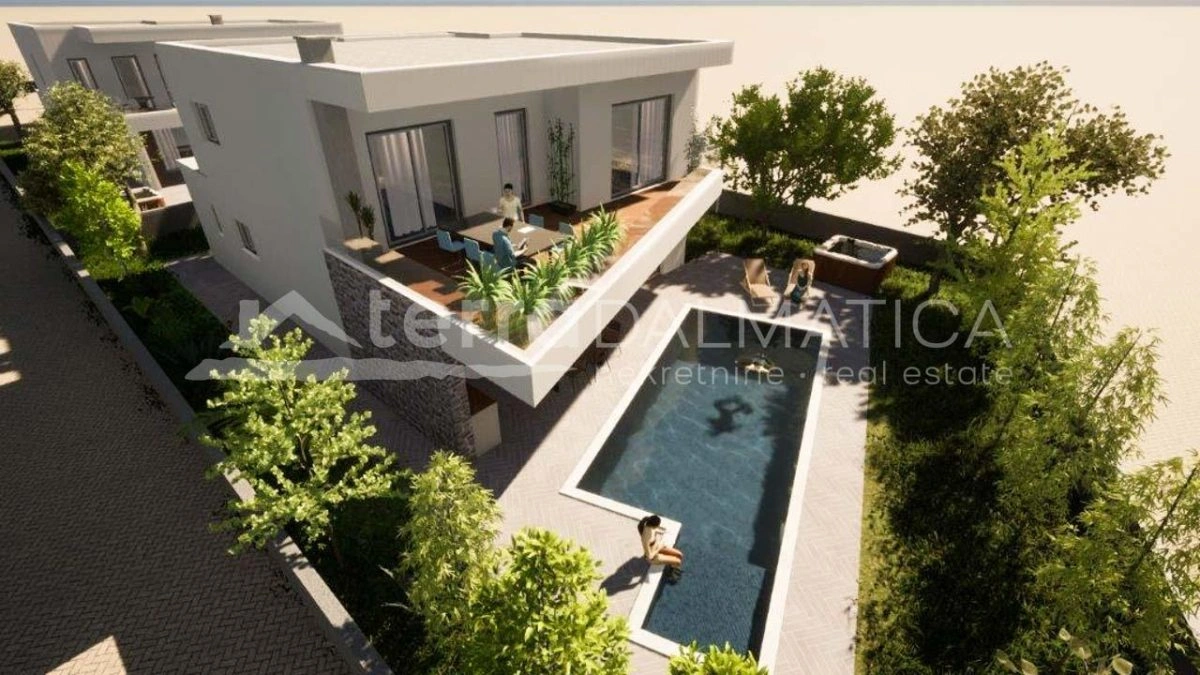 Tribunj, Sovlje, modernes Haus mit Swimmingpool in idyllischer Lage