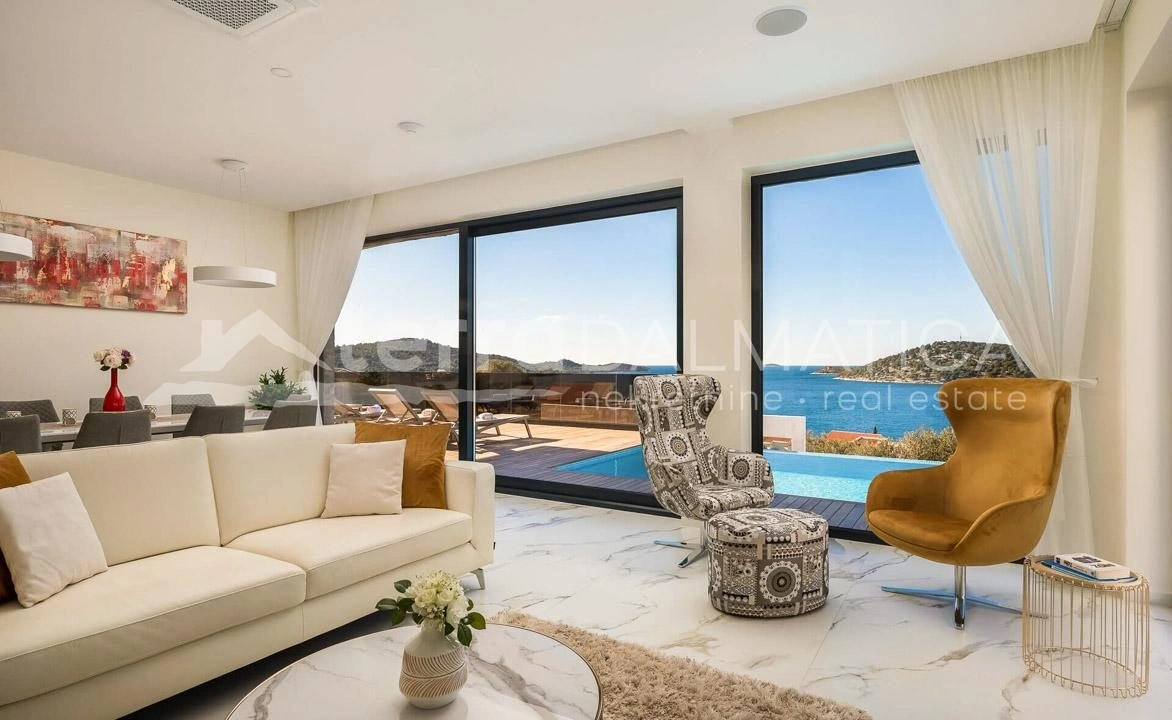 Umgebung von Rogoznica, luxuriöse Villa mit herrlichem Meerblick