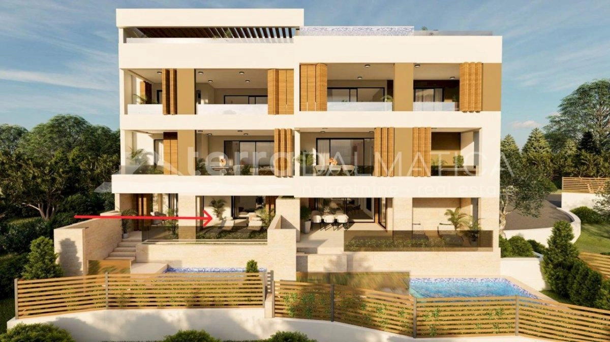 Primosten, Luxuswohnung im Erdgeschoss mit Swimmingpool