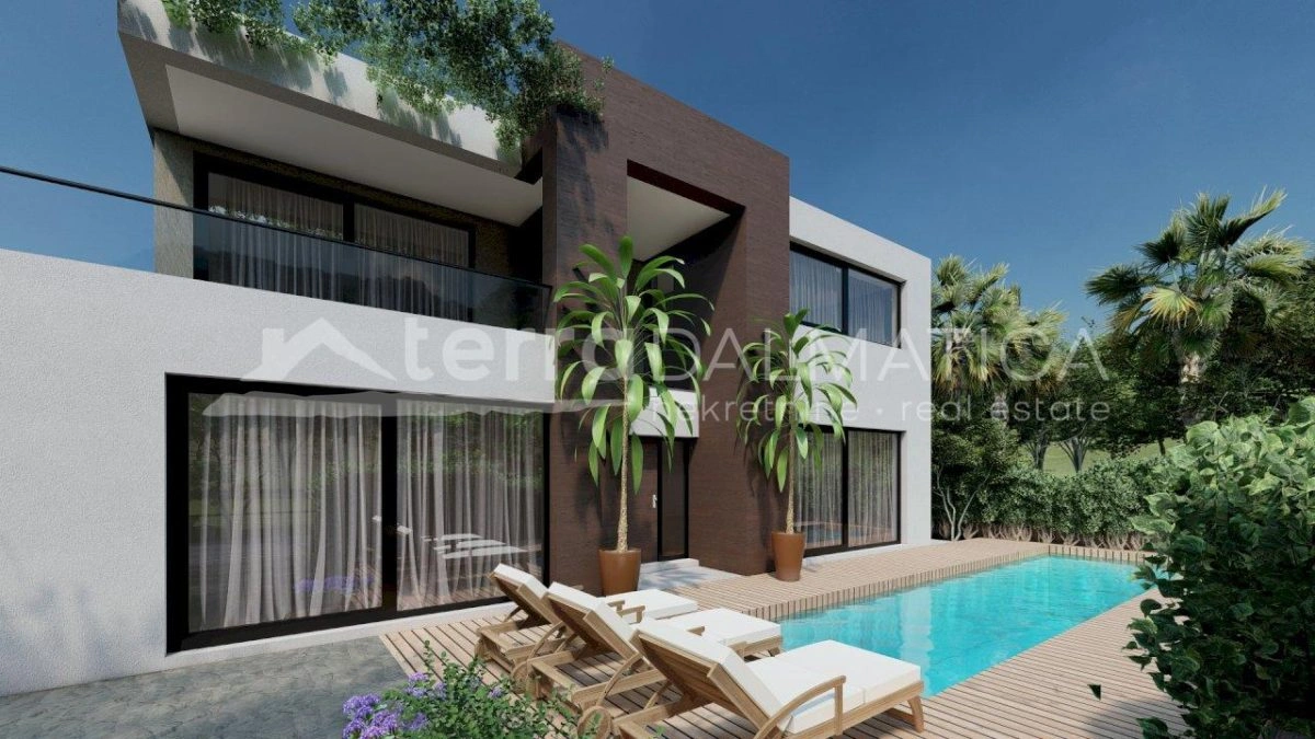 Privlaka, moderne Villa mit Pool und Meerblick (Neubau)