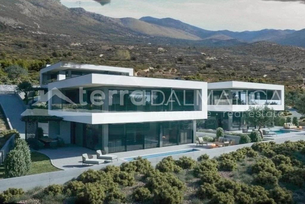 Primosten - Sibenik, auf halbem Weg, Baugrundstück mit Genehmigung für eine moderne Villa