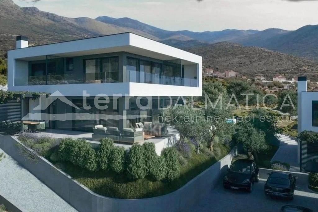 Primosten - Sibenik, auf halbem Weg, Baugrundstück mit Genehmigung für eine moderne Villa