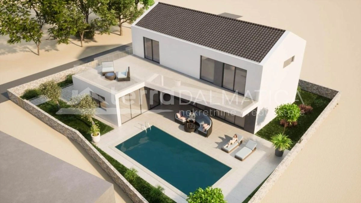 Umgebung von Sibenik, Bilice, Haus mit Pool in ruhiger Lage