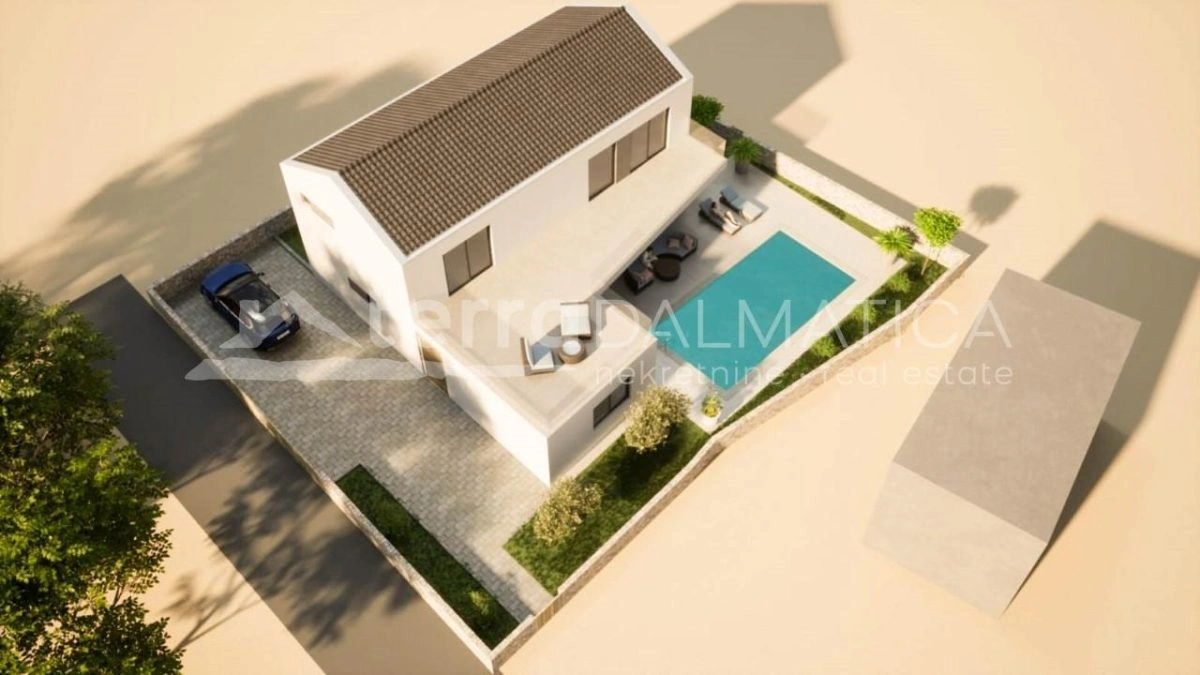 Umgebung von Sibenik, Bilice, Haus mit Pool in ruhiger Lage