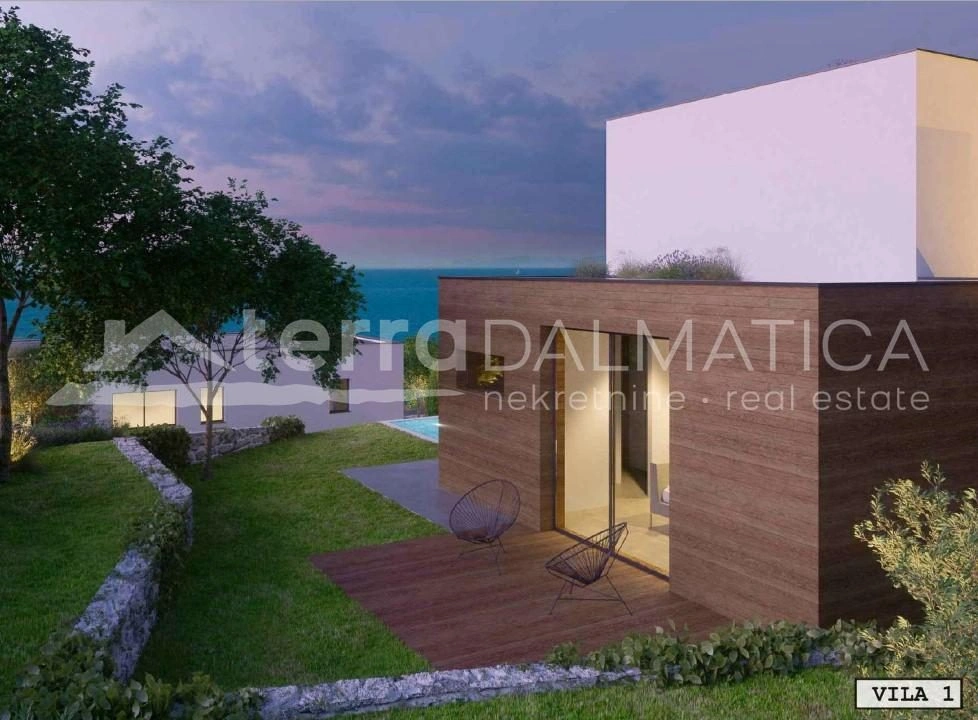 Vodice, Luxusvilla mit Panoramablick auf das Meer