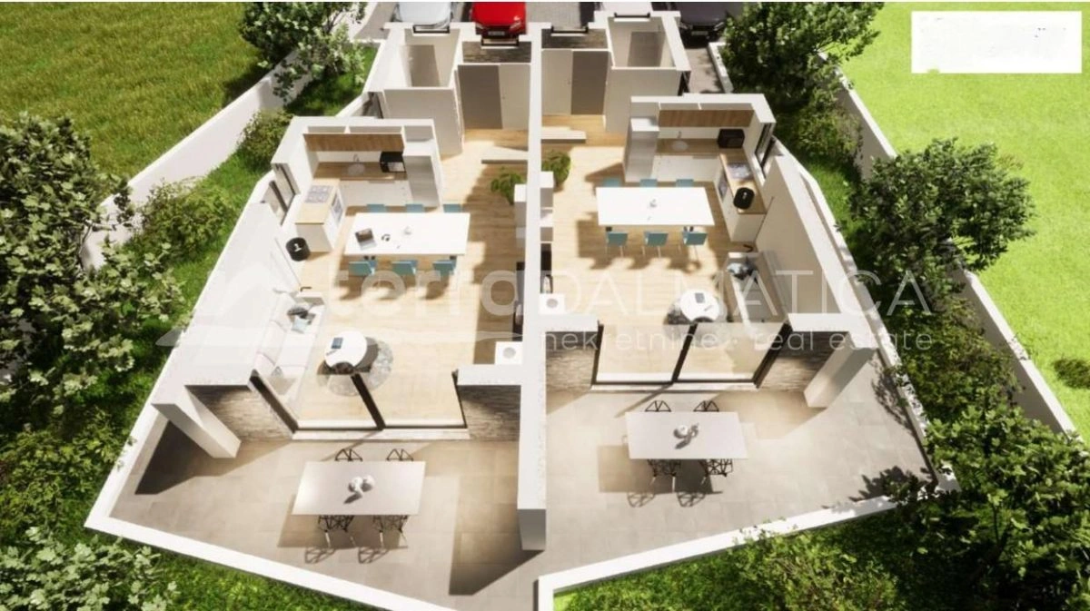 Vodice, modernes Zweifamilienhaus in ruhiger Lage