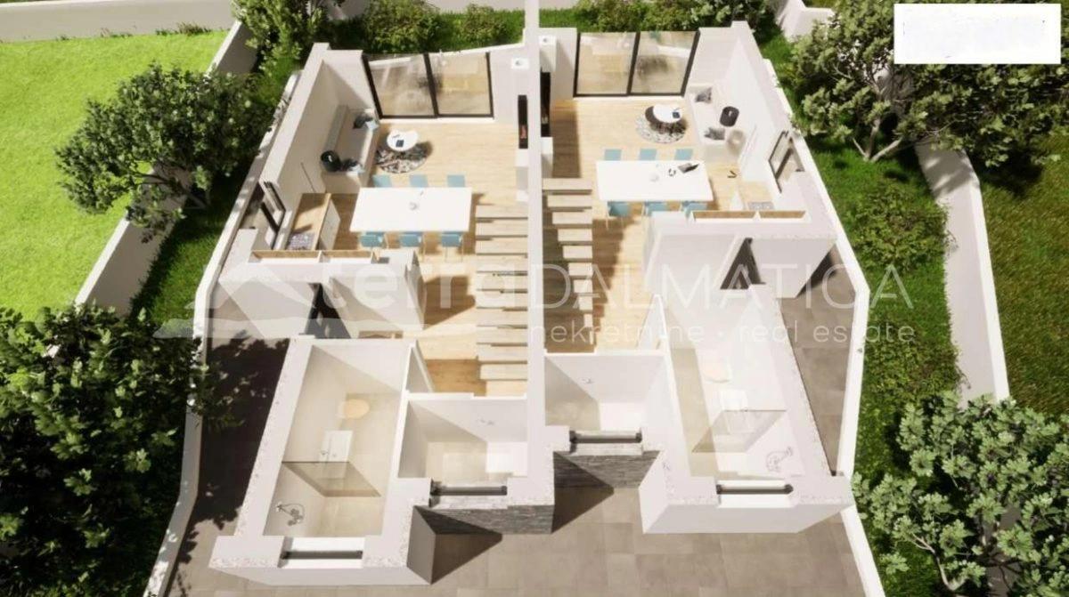 Vodice, modernes Zweifamilienhaus in ruhiger Lage