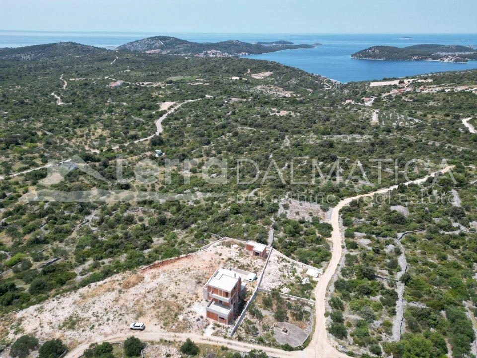 Rogoznica, Dvornice, Luxusvilla mit Panoramablick auf das Meer im Bau