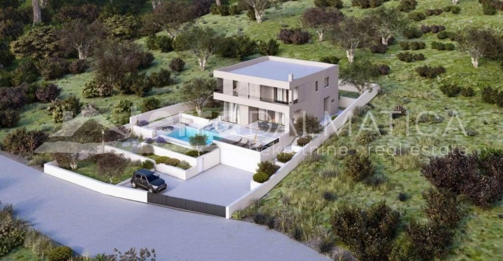 Luxus-Neubau in Žaborić: Villa mit Pool, Sauna und Fitnessraum