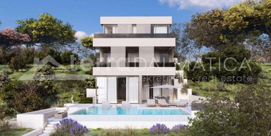 Žaborić, luxuriöse Villa mit Aufzug und Meerblick