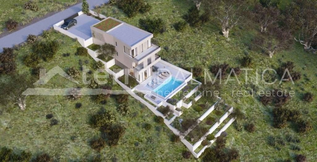 Žaborić, luxuriöse Villa mit Aufzug und Meerblick