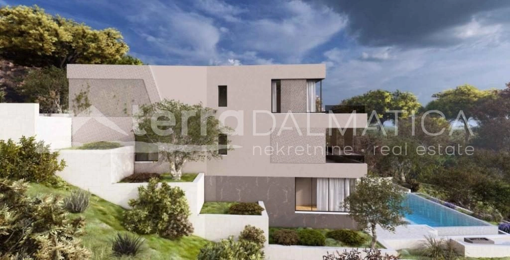 Žaborić, luxuriöse Villa mit Aufzug und Meerblick
