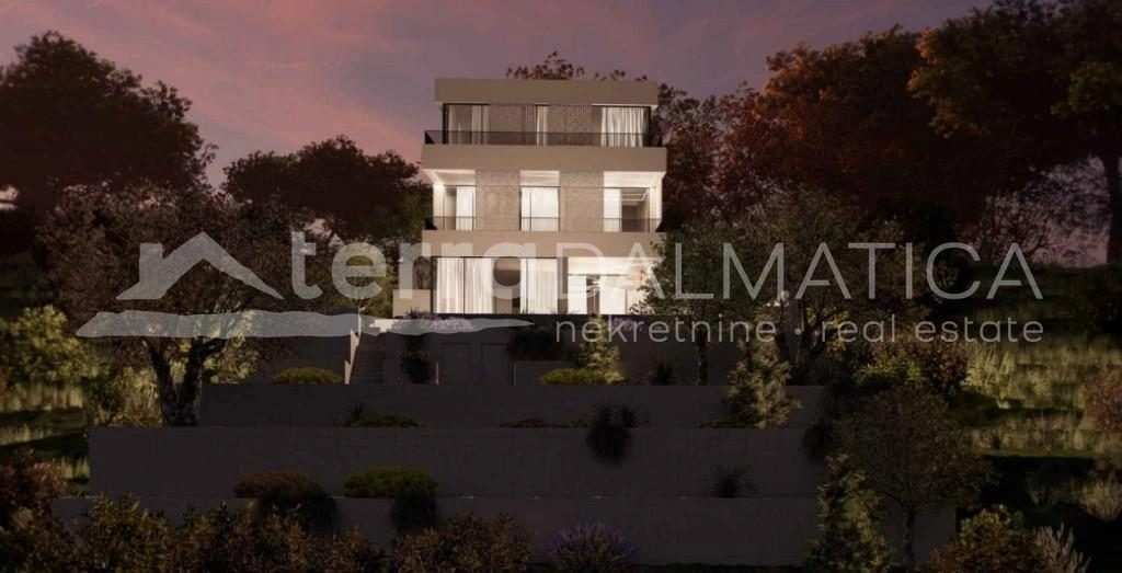 Žaborić, luxuriöse Villa mit Aufzug und Meerblick