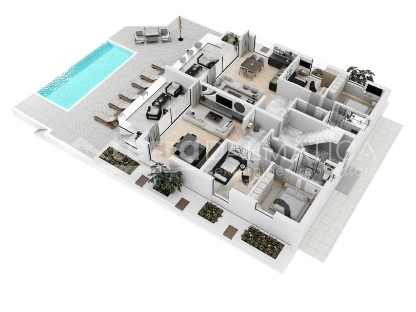 Pag, Wohnung mit Panoramablick auf das Meer und Velebit