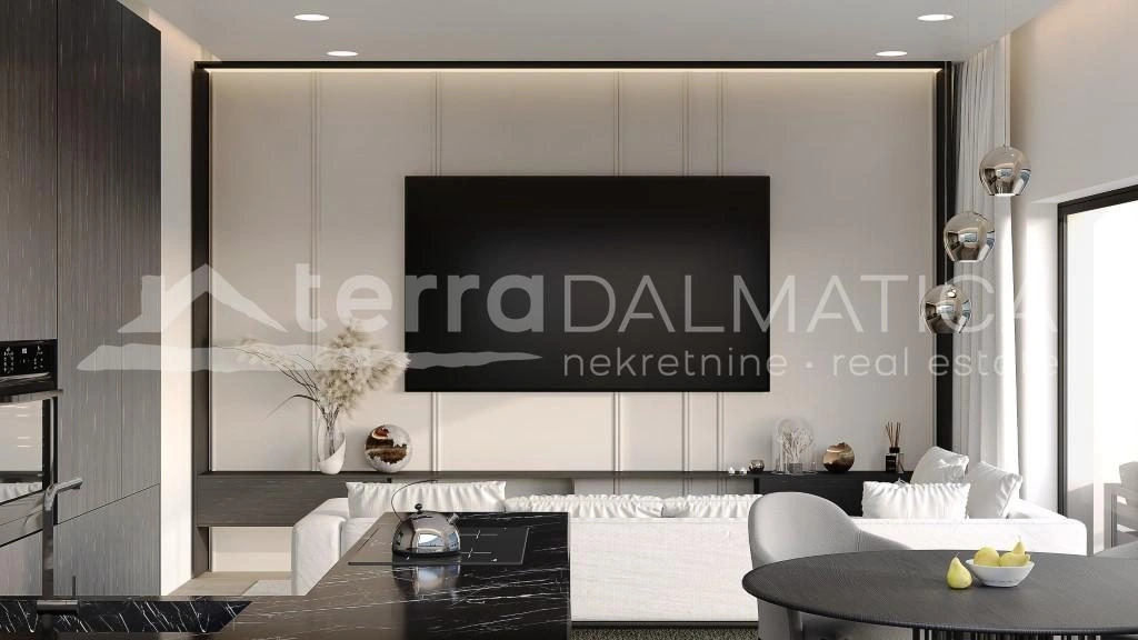 Pag, Wohnung mit Panoramablick auf das Meer und Velebit