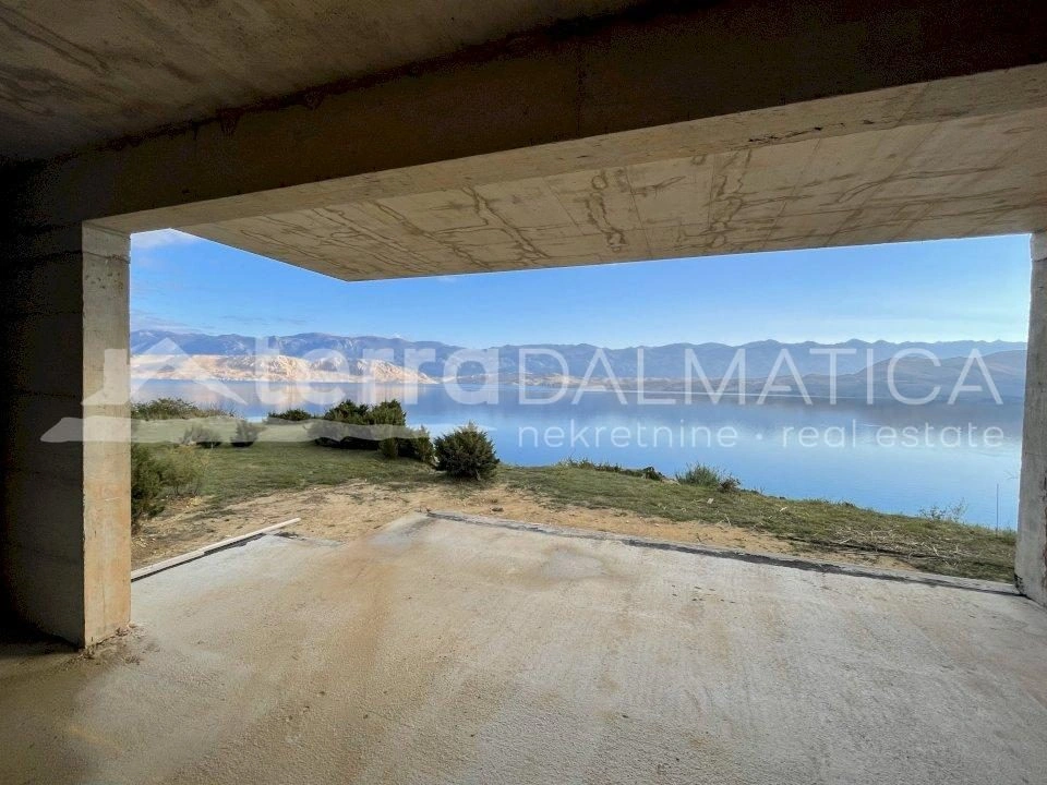 Pag, Wohnung mit Panoramablick auf das Meer und Velebit