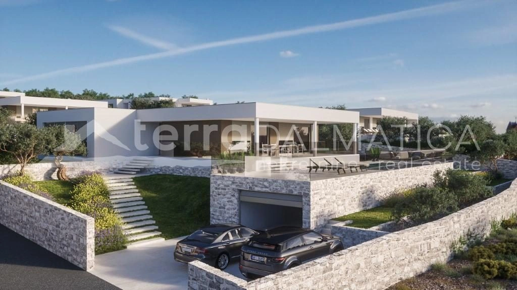 Primošten, Luxusvilla mit Panoramablick und Swimmingpool