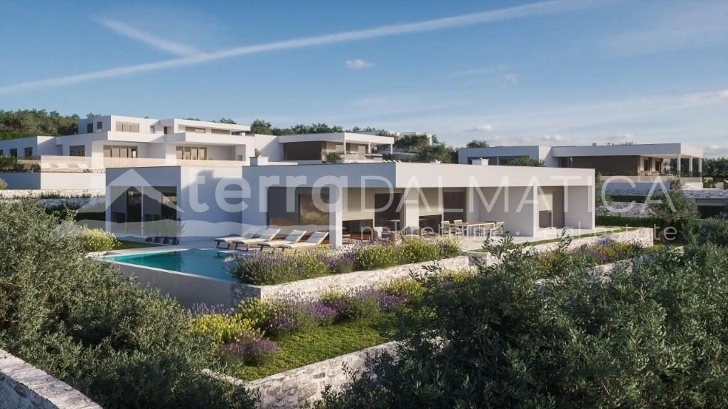 Primošten, eine moderne Villa mit drei Schlafzimmern und einem Swimmingpool in ruhiger Umgebung