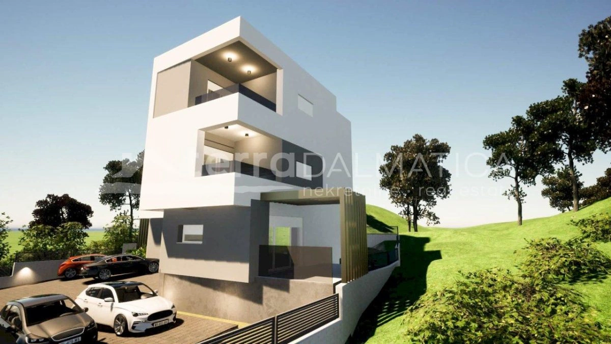 Modernes Apartment mit Meerblick in Žaborić, 450 m vom Strand entfernt