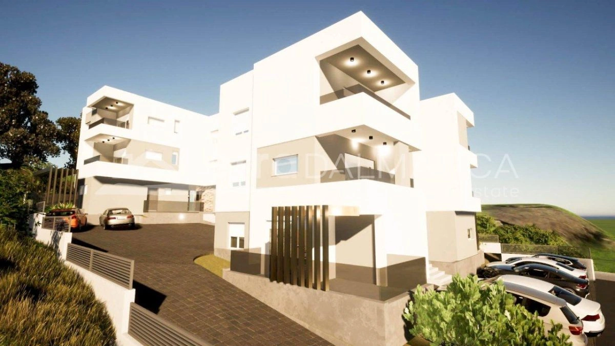 Modernes Apartment mit Meerblick in Žaborić, 450 m vom Strand entfernt