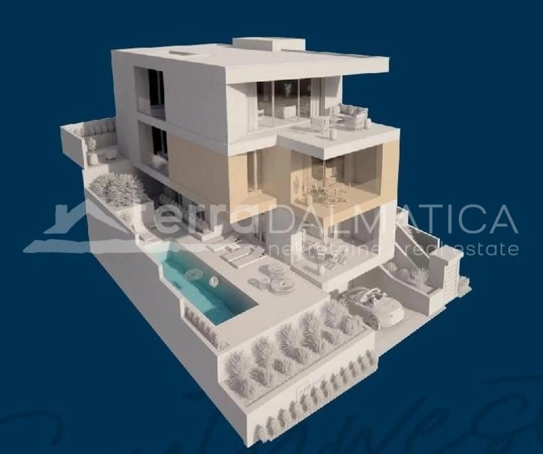 Rogoznica, Luxusapartment mit geräumiger Terrasse und modernem Design