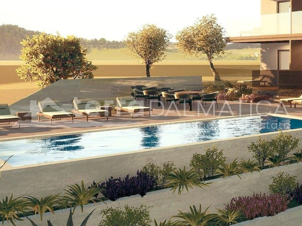 Primošten, neue Zwei-Zimmer-Wohnung mit Pool und Meerblick