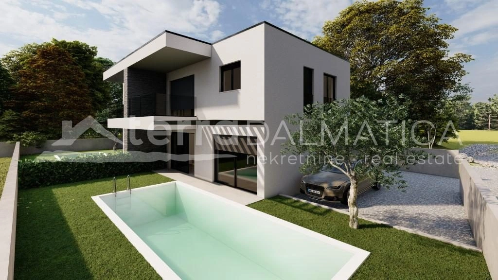 Pirovac, modernes Doppelhaus mit Pool