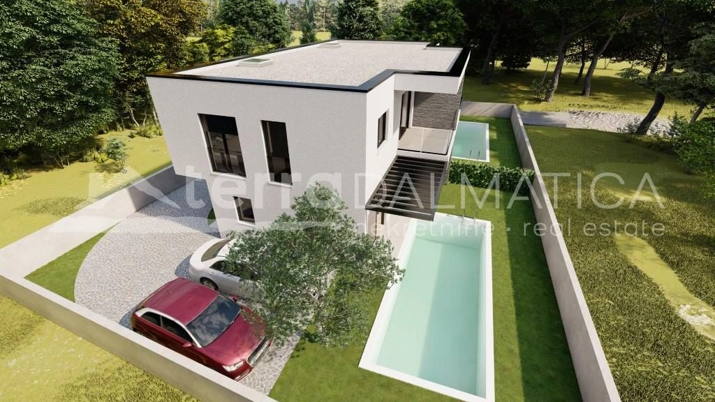 Pirovac, modernes Doppelhaus mit Pool