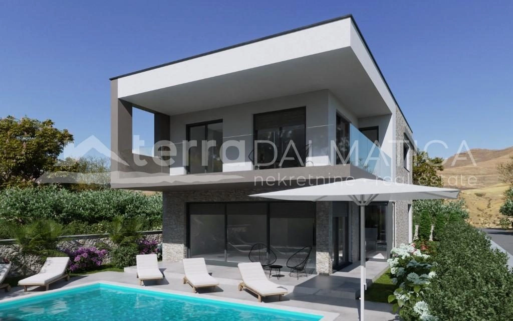 Haus mit Pool auf Murter, erste Reihe zum Meer