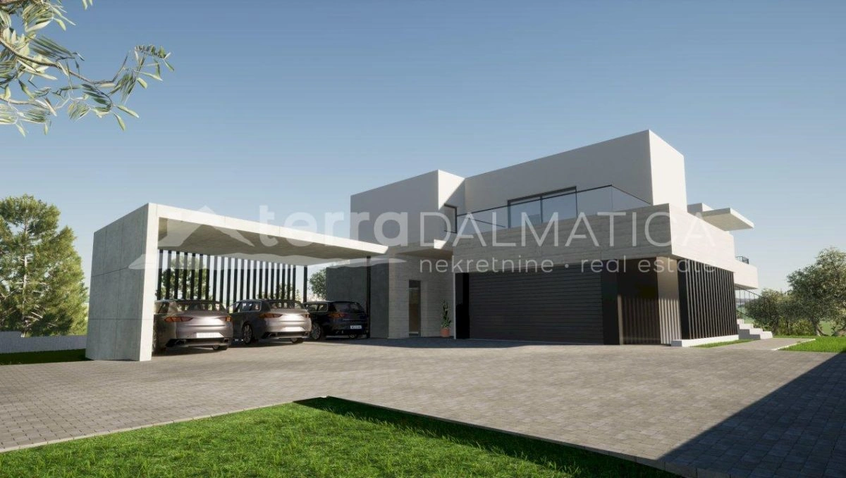 Architektonische Perfektion im Herzen Dalmatiens – Luxusvilla mit Pool, Sauna und Aussicht