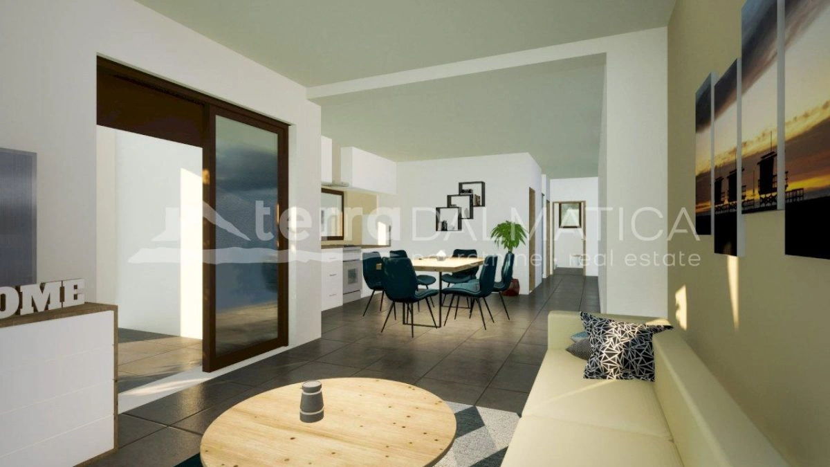 Moderne Wohnung in Vodice: drei Schlafzimmer, Terrasse und schöne Aussicht