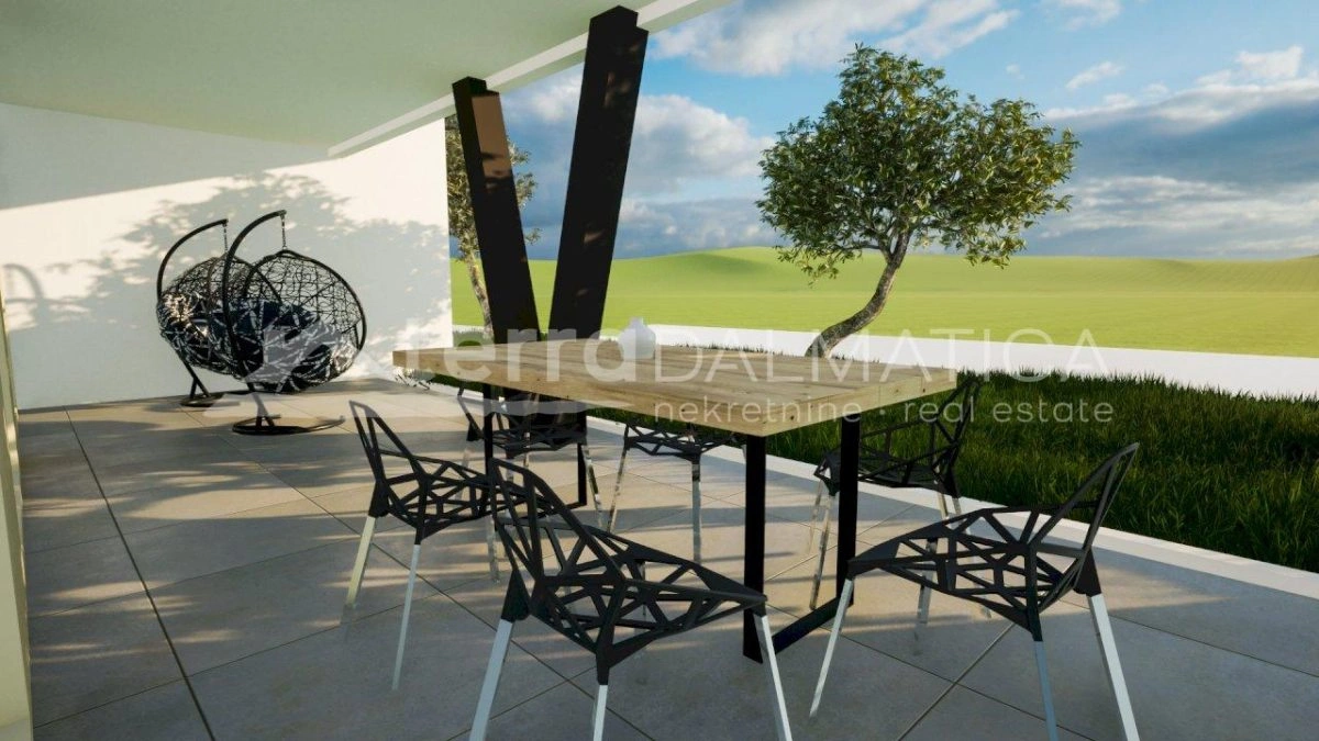 Moderne Wohnung in Vodice: drei Schlafzimmer, Terrasse und schöne Aussicht