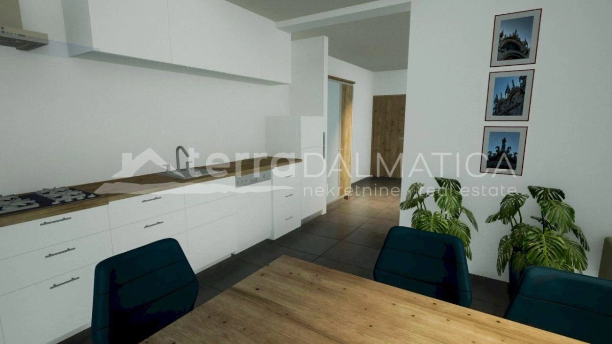 Vodice – moderne Wohnung 58 m² mit Terrasse und Garten im Erdgeschoss