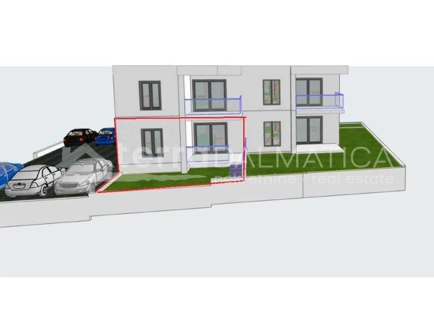 Brodarica – Erdgeschosswohnung mit privatem Garten, Aussicht und Meer zum Greifen nah