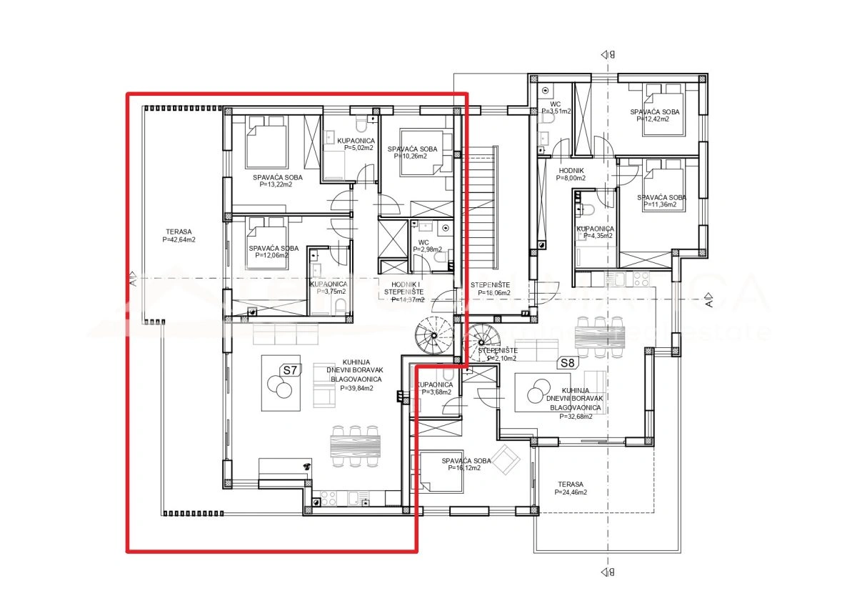 Neue Wohnung mit Top-Ausstattung und Meerblick - Srima, zweiter Stock + Dachterrasse