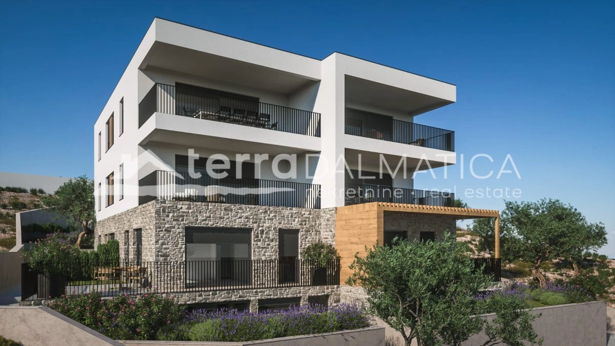 Novostavba v Žaborići - 3 ložnice, terasa, 130 m od moře