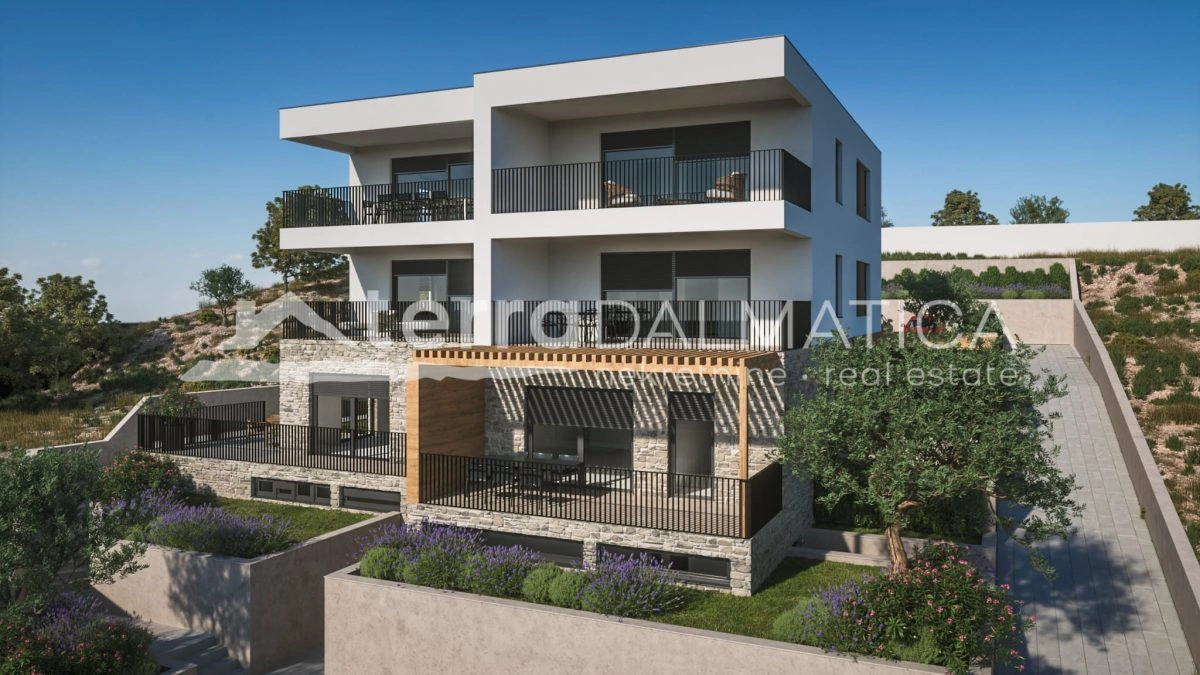 Novostavba v Žaborići - apartmán ve druhém patře s výhledem na moře