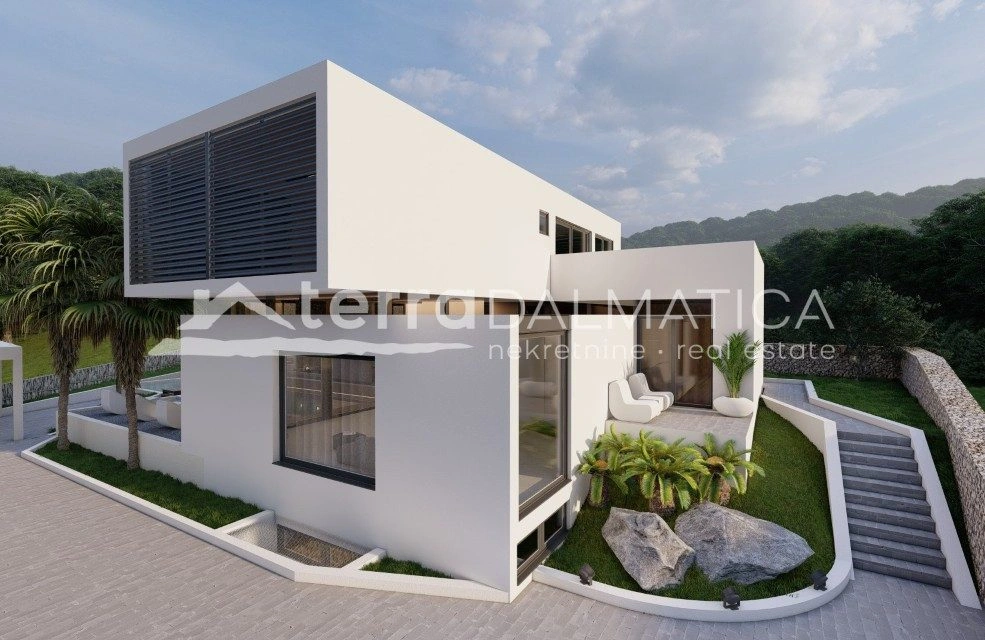 Luxusvilla mit Panoramablick auf die Adria – Rogoznica