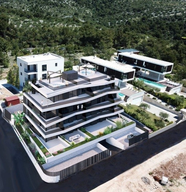 Apartment in Primošten – freier Blick, Terrasse, Aufzug, Garage