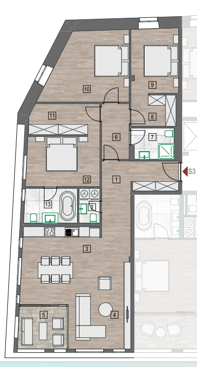 Wohnung in Šibenik – erste Reihe zum Meer, Neubau