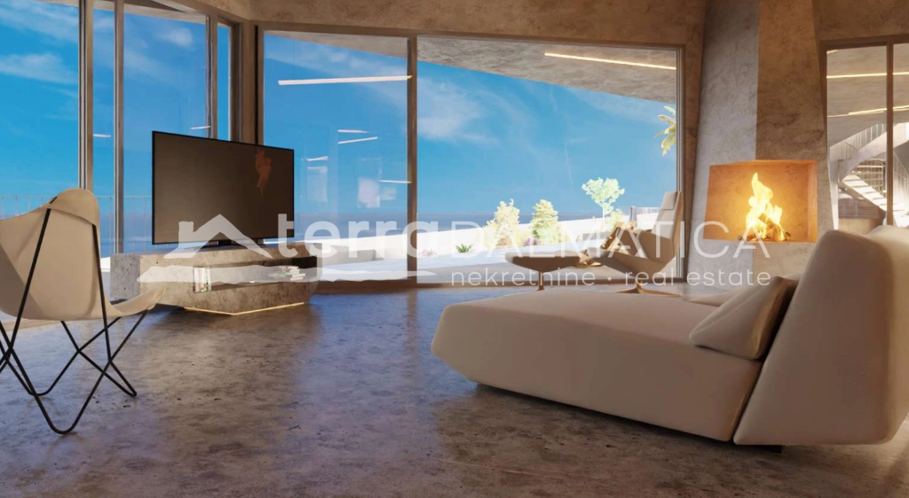 Baugrundstück, Brač – Projekt für eine Villa mit Meerblick und Split