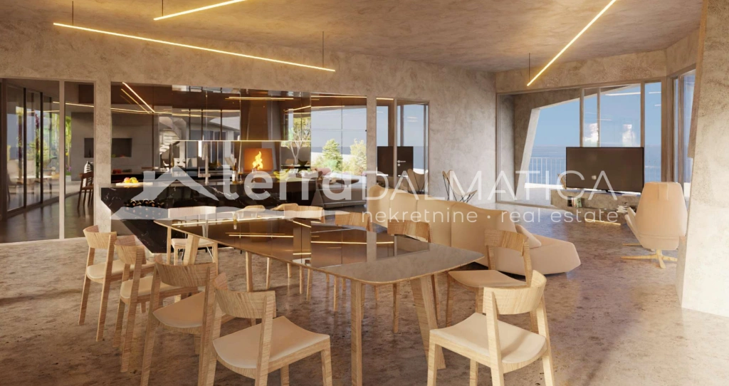 Baugrundstück, Brač – Projekt für eine Villa mit Meerblick und Split