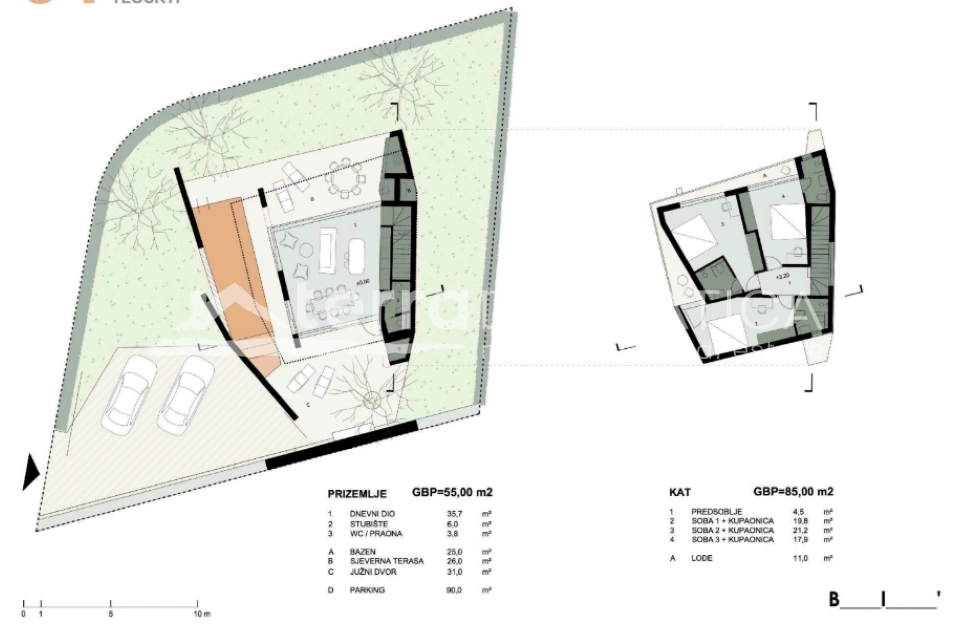 Luksuzna vila, Brač – bazen, pogled