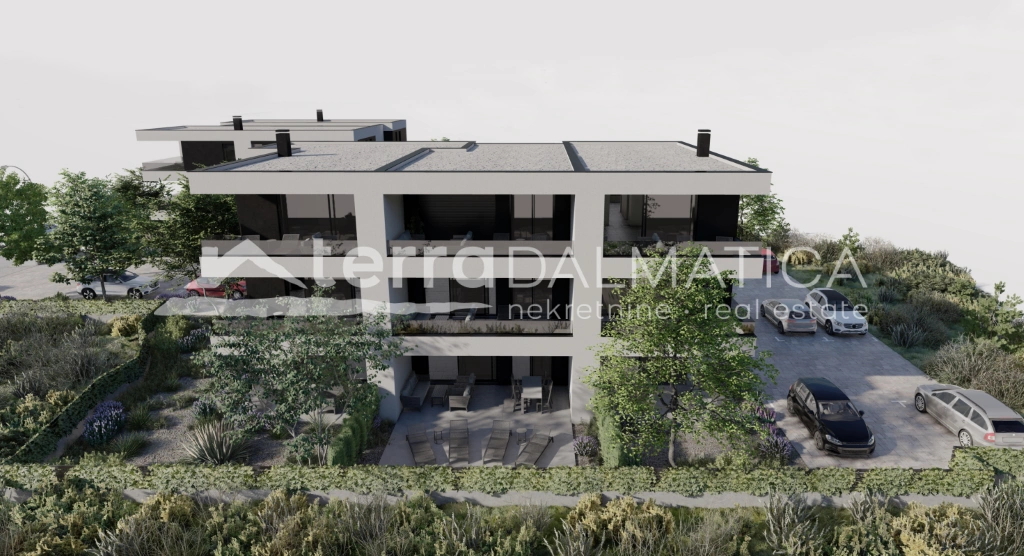 Modernes Apartment, Srima – Terrasse