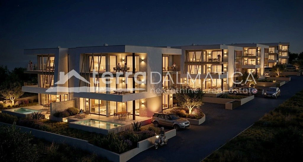 Apartment, Tribunj – S3, erster Stock mit überdachten Terrassen